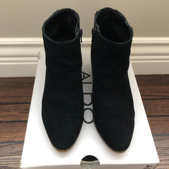 Aldo Black Suede Cazes Ankle Boots - Picture 6 of 6